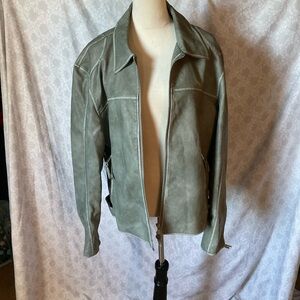 Zara Olive Leather Jacket
